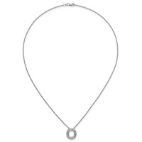 14K White Gold Lab Grown Diamond Vs+f+ Initial O Complete Necklace view 4