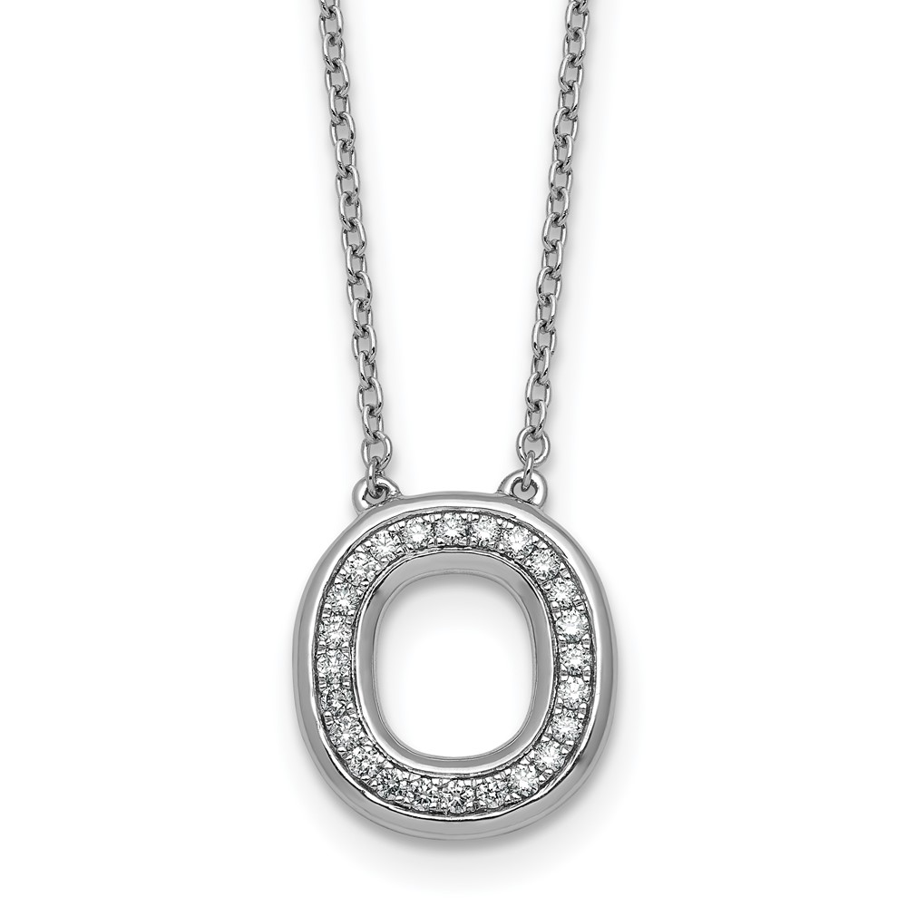 14K White Gold Lab Grown Diamond Vs+f+ Initial O Complete Necklace