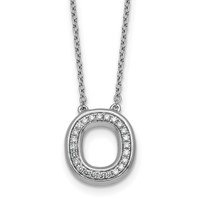 14K White Gold Lab Grown Diamond Vs+f+ Initial O Complete Necklace view 1