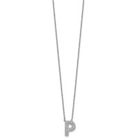 14K White Gold Lab Grown Diamond Vs+f+ Initial P Complete Necklace view 2
