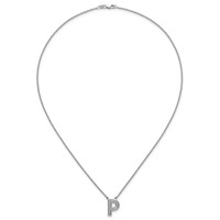 14K White Gold Lab Grown Diamond Vs+f+ Initial P Complete Necklace view 4