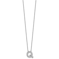 14K White Gold Lab Grown Diamond Vs+f+ Initial Q Complete Necklace view 2