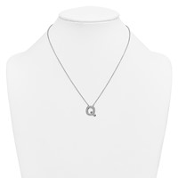 14K White Gold Lab Grown Diamond Vs+f+ Initial Q Complete Necklace view 3