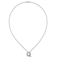 14K White Gold Lab Grown Diamond Vs+f+ Initial Q Complete Necklace view 4