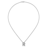 14K White Gold Lab Grown Diamond Vs+f+ Initial R Complete Necklace view 4
