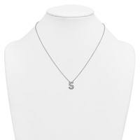 14K White Gold Lab Grown Diamond Vs+f+ Initial S Complete Necklace view 3