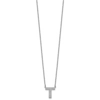 14K White Gold Lab Grown Diamond Vs+f+ Initial T Complete Necklace view 2