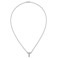 14K White Gold Lab Grown Diamond Vs+f+ Initial T Complete Necklace view 4