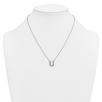 14K White Gold Lab Grown Diamond Vs+f+ Initial U Complete Necklace view 3