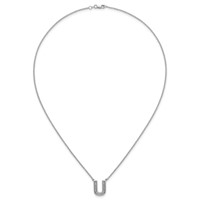 14K White Gold Lab Grown Diamond Vs+f+ Initial U Complete Necklace view 4