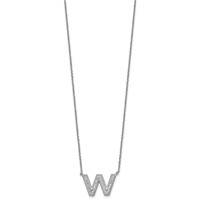14K White Gold Lab Grown Diamond Vs+f+ Initial W Complete Necklace view 2