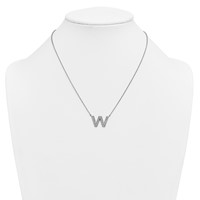 14K White Gold Lab Grown Diamond Vs+f+ Initial W Complete Necklace view 3