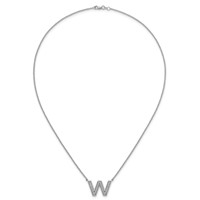 14K White Gold Lab Grown Diamond Vs+f+ Initial W Complete Necklace view 4