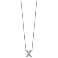 14K White Gold Lab Grown Diamond Vs+f+ Initial X Complete Necklace view 2