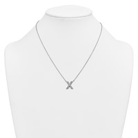 14K White Gold Lab Grown Diamond Vs+f+ Initial X Complete Necklace view 3