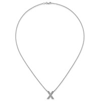14K White Gold Lab Grown Diamond Vs+f+ Initial X Complete Necklace view 4