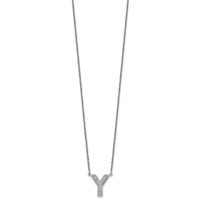 14K White Gold Lab Grown Diamond Vs+f+ Initial Y Complete Necklace view 2