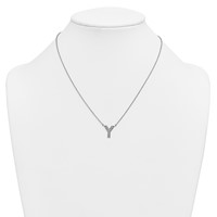 14K White Gold Lab Grown Diamond Vs+f+ Initial Y Complete Necklace view 3