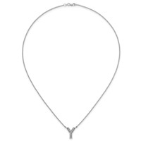 14K White Gold Lab Grown Diamond Vs+f+ Initial Y Complete Necklace view 4