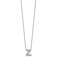 14K White Gold Lab Grown Diamond Vs+f+ Initial Z Complete Necklace view 2