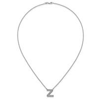 14K White Gold Lab Grown Diamond Vs+f+ Initial Z Complete Necklace view 4