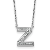 14K White Gold Lab Grown Diamond Vs+f+ Initial Z Complete Necklace view 1