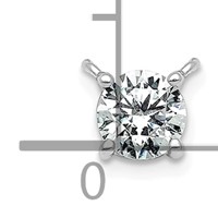 14K White Gold 0.25 Carat Lab Grown Diamond VS+ F+ Round Complete Four Prong Solitaire Pendant view 2