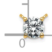 14K Yellow Gold 0.25 Carat Round Four Prong Pendant Mounting view 2