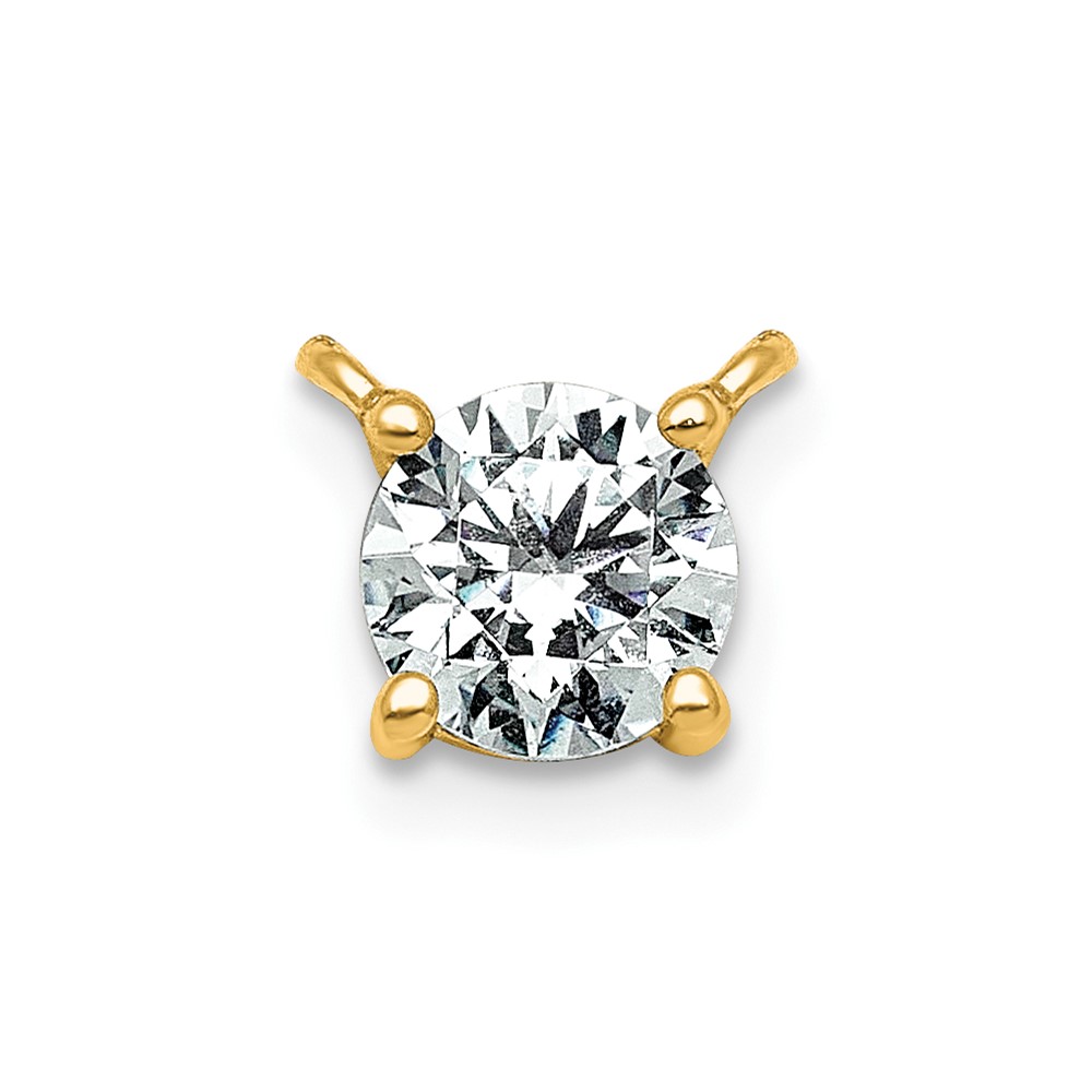 14K Yellow Gold 0.25 Carat Round Four Prong Pendant Mounting