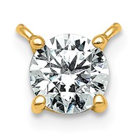 14K Yellow Gold 0.25 Carat Round Four Prong Pendant Mounting view 1