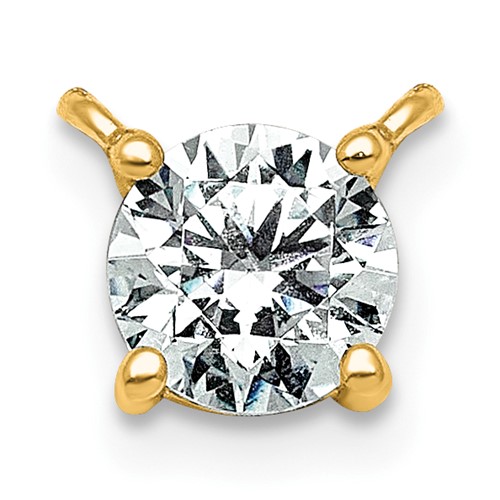 14K Yellow Gold 0.25 Carat Round Four Prong Pendant Mounting