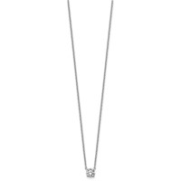 14K White Gold 0.50 Carat Lab Grown Diamond VS+ F+ Round Complete Four Prong Solitaire Necklace, 18" view 2