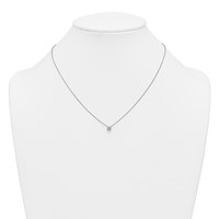 14K White Gold 0.50 Carat Lab Grown Diamond VS+ F+ Round Complete Four Prong Solitaire Necklace, 18" view 3