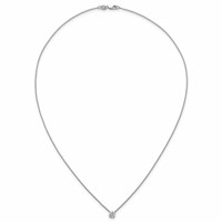 14K White Gold 0.50 Carat Lab Grown Diamond VS+ F+ Round Complete Four Prong Solitaire Necklace, 18" view 4