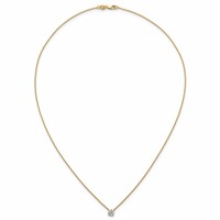 14K Yellow Gold 0.50 Carat Lab Grown Diamond VS+ F+ Round Complete Four Prong Solitaire Necklace, 18" view 4