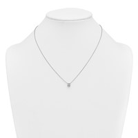 14K White Gold 0.75 Carat Lab Grown Diamond VS+ F+ Round Complete Four Prong Solitaire Necklace, 18" view 3