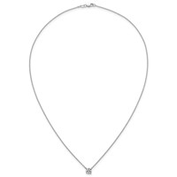 14K White Gold 0.75 Carat Lab Grown Diamond VS+ F+ Round Complete Four Prong Solitaire Necklace, 18" view 4