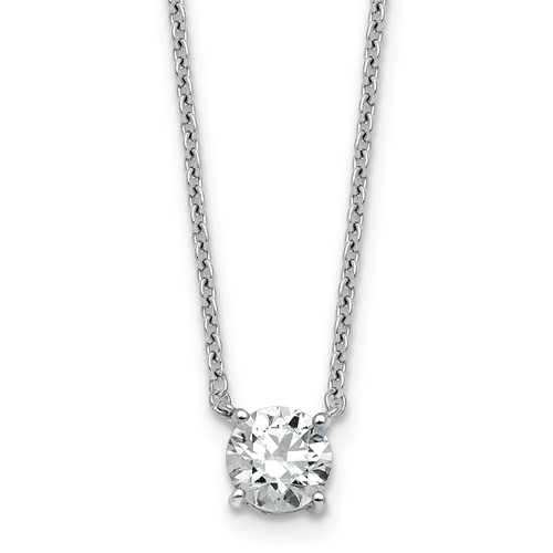 14K White Gold 0.75 Carat Round Four Prong Pendant Mounting
