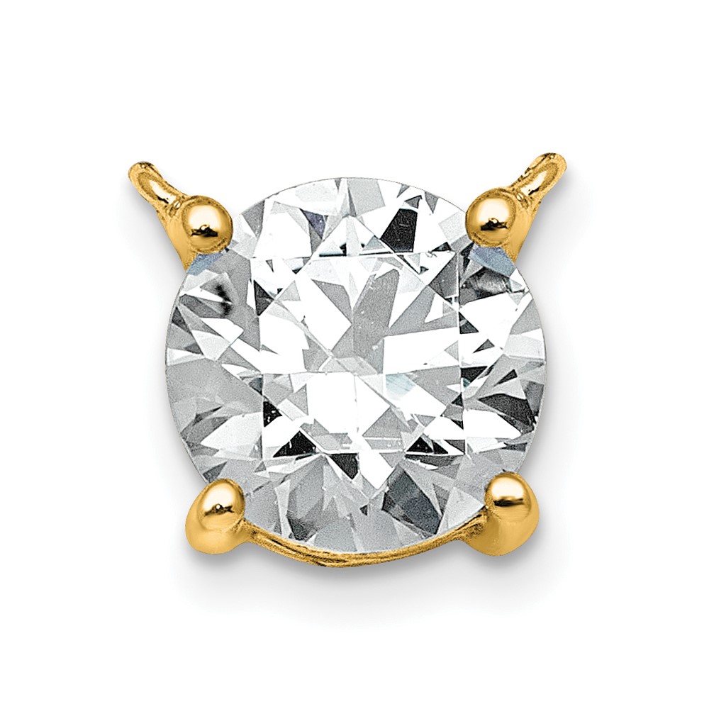 14K Yellow Gold 0.75 Carat Round Four Prong Pendant Mounting