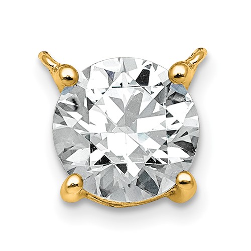 14K Yellow Gold 0.75 Carat Round Four Prong Pendant Mounting