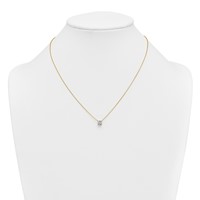 14K Yellow Gold 0.75 Carat Lab Grown Diamond VS+ F+ Round Complete Four Prong Solitaire Necklace, 18" view 3