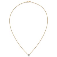 14K Yellow Gold 0.75 Carat Lab Grown Diamond VS+ F+ Round Complete Four Prong Solitaire Necklace, 18" view 4