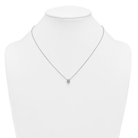 14K White Gold 1 Carat Certified Lab Grown Diamond VS+ F+ Round Complete Four Prong Solitaire Necklace, 18" view 3