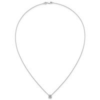 14K White Gold 1 Carat Certified Lab Grown Diamond VS+ F+ Round Complete Four Prong Solitaire Necklace, 18" view 4