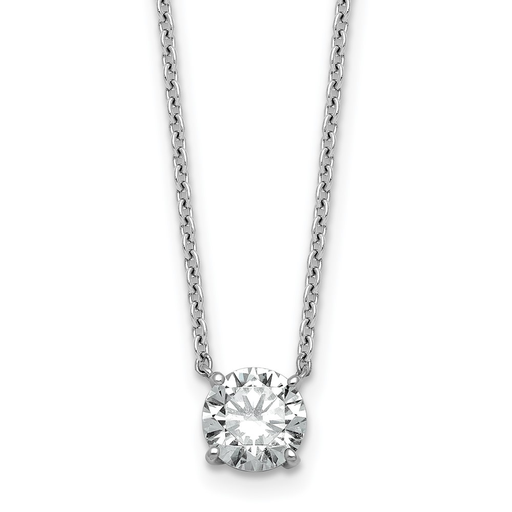 14K White Gold 1 Carat Round Four Prong Pendant Mounting