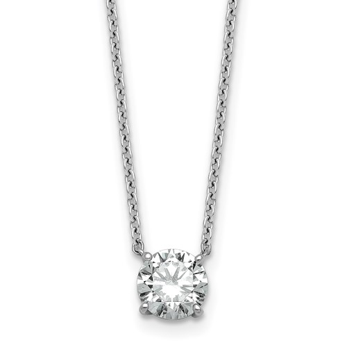 14K White Gold 1 Carat Round Four Prong Pendant Mounting