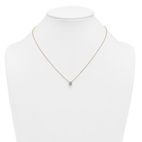 14K Yellow Gold 1 Carat Lab Grown Diamond VS+ F+ Round Complete Four Prong Solitaire Necklace, 18" view 3