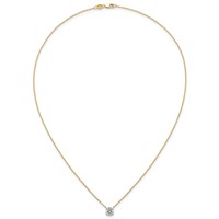 14K Yellow Gold 1 Carat Lab Grown Diamond VS+ F+ Round Complete Four Prong Solitaire Necklace, 18" view 4