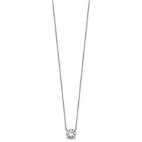 14K White Gold 1.50 Carat Certified Lab Grown Diamond VS+ F+ Round Complete Four Prong Solitaire Necklace, 18" view 2