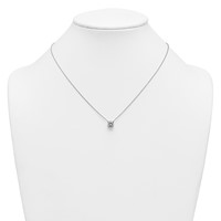 14K White Gold 1.50 Carat Certified Lab Grown Diamond VS+ F+ Round Complete Four Prong Solitaire Necklace, 18" view 3